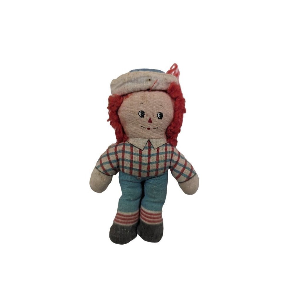 VTG  Knickerbocker 1960s Raggedy Andy Cloth‎ Doll 3.5 Inch Miniature Collectible
